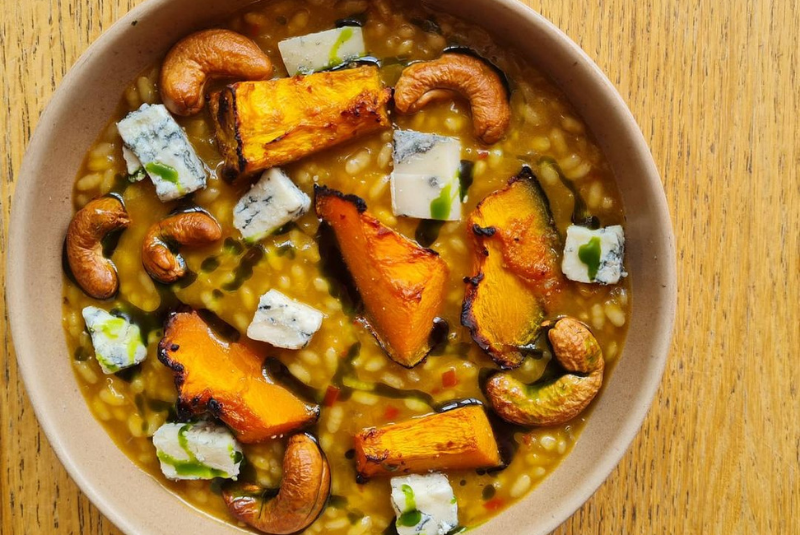 Roasted pumpkin rice with blue cheese from Fazenda Atalaia and roasted cashew nuts-1